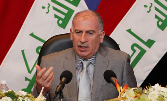 Iraqi parliament speaker Osama al-Nujaifi speaks during a news conference in Baghdad